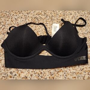 NEW VS PINK BLACK BRA - XS